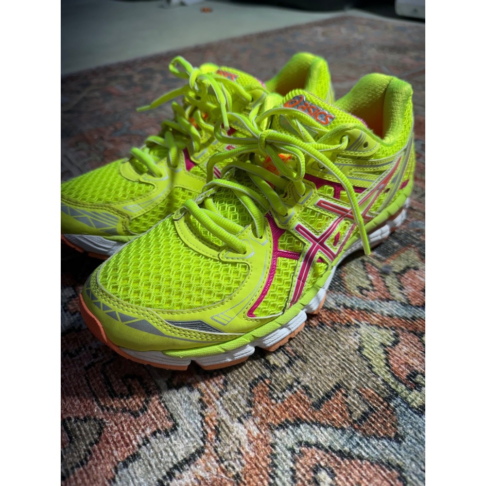 Asics GT-2000 2 Neon Yellow Pink Running Shoes T3P8N Womens 7.5 Sneakers